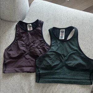 Women's Gymshark Racerback Sports Bras - Purple and Green